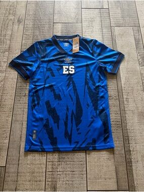 Umbro El Salvador Soccer Jersey Blue Black Small Officially Licensed